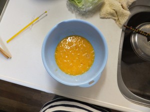 菜箸で混ぜたところ